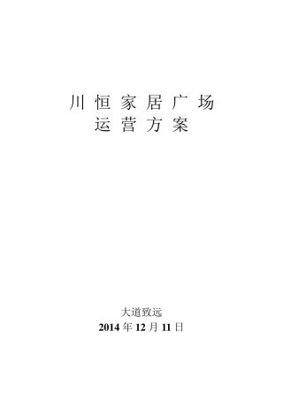 川恒家居广场运营方案12.11