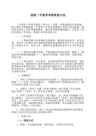 2025年医院等级医院评审考核奖惩办法