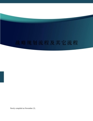 2025年战略规划流程及其他流程
