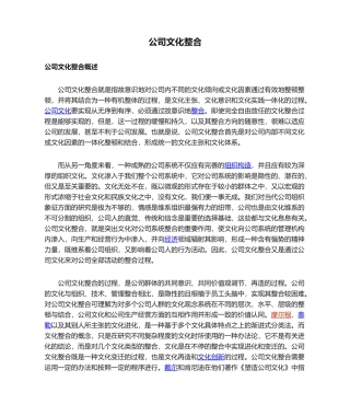 2025年企业文化整合