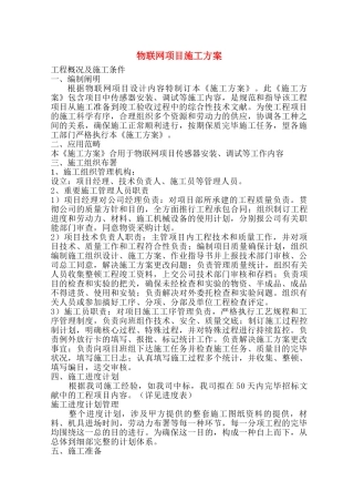 2025年物联网项目施工方案