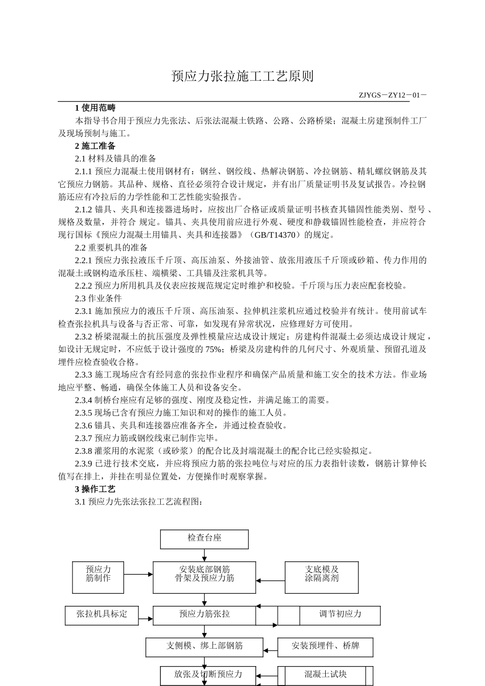2025年预应力张拉施工工艺标准_第1页