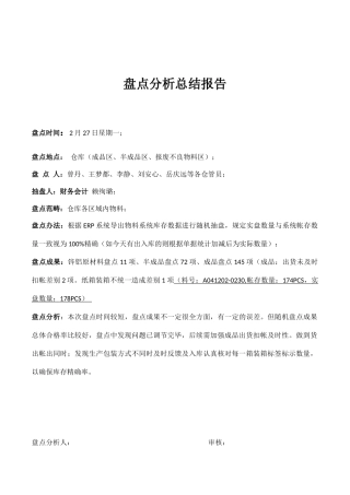 2025年仓库盘点分析报告