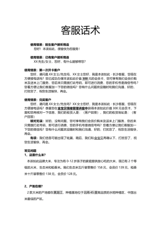2025年客服话术修