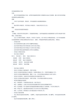 2025年库房温湿度验证方案