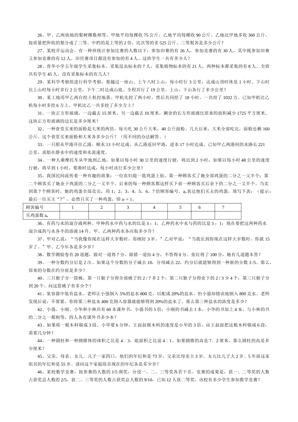 2025年小学数学应用题练习题_第2页