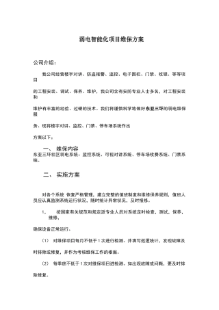 2025年弱电维保方案模板