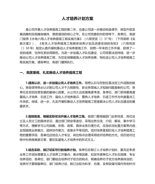 2025年人才培养计划方案