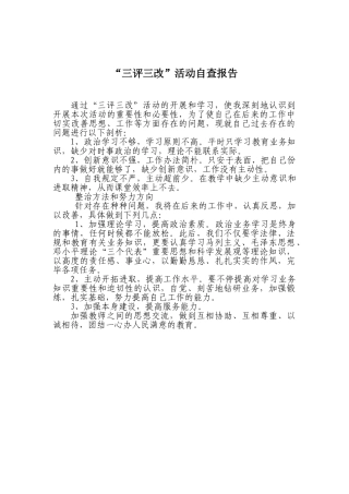 2025年三评三改自查报告
