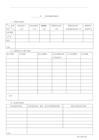 2025年酒店销售月分析报告