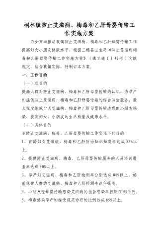 2025年桐林镇预防艾梅乙实施方案