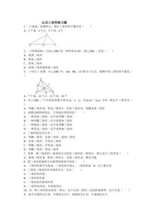2025年认识三角形练习题