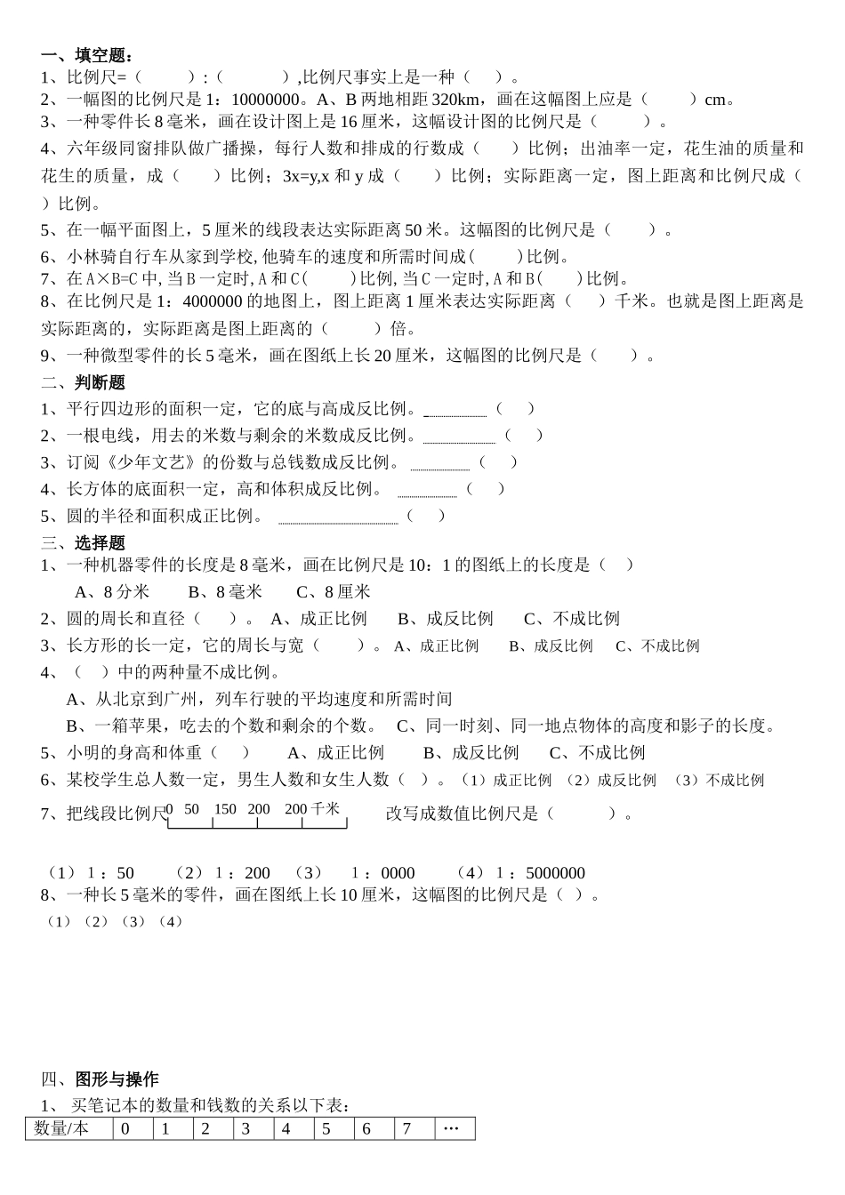 2025年《比例尺》单元测试题_第1页