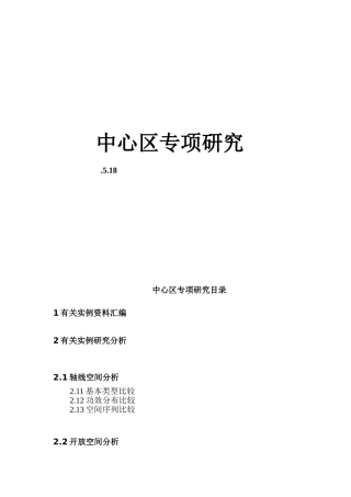 2025年城市中心区轴线实例比较