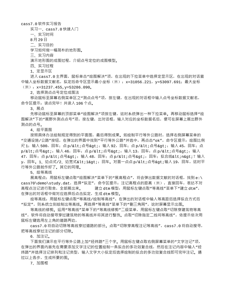 2025年CASS实习报告_第1页