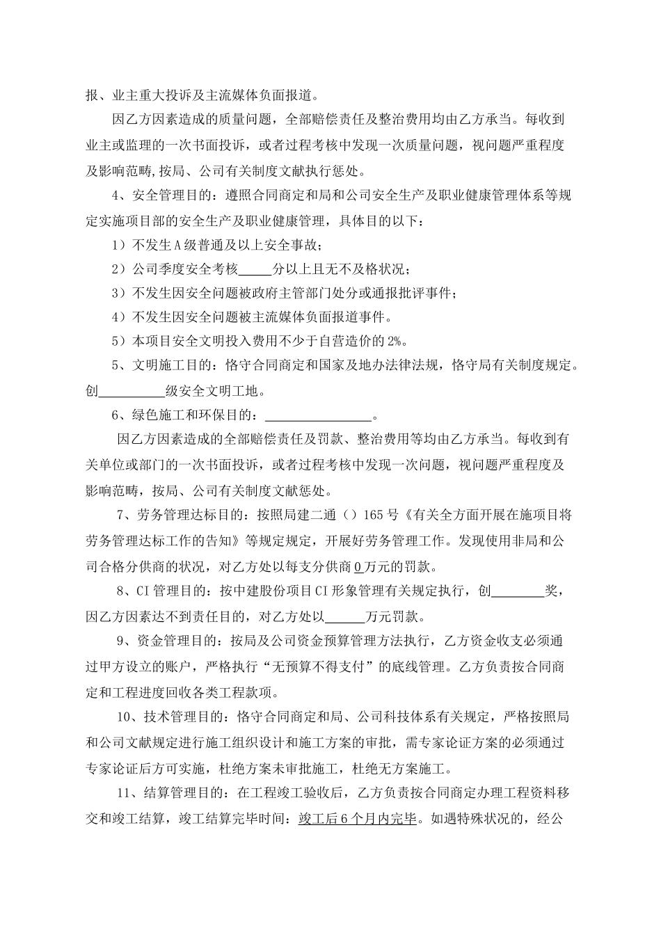 2025年项目目标责任书_第2页