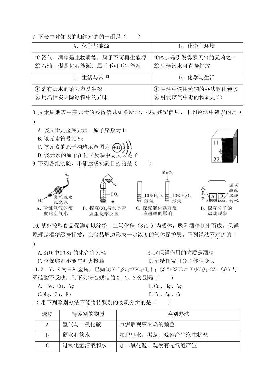 2025年广东中考化学模拟试题_第2页