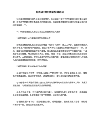 2025年钻孔灌注桩质量检测方法