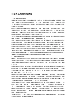 2025年市场分析非甾体抗炎药市场分析