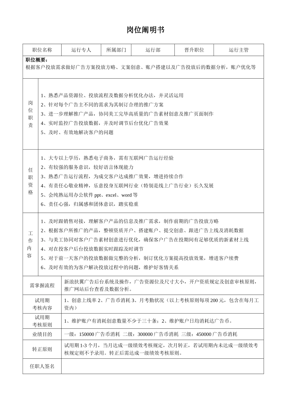 2025年主管晋升职位岗位说明书_第2页