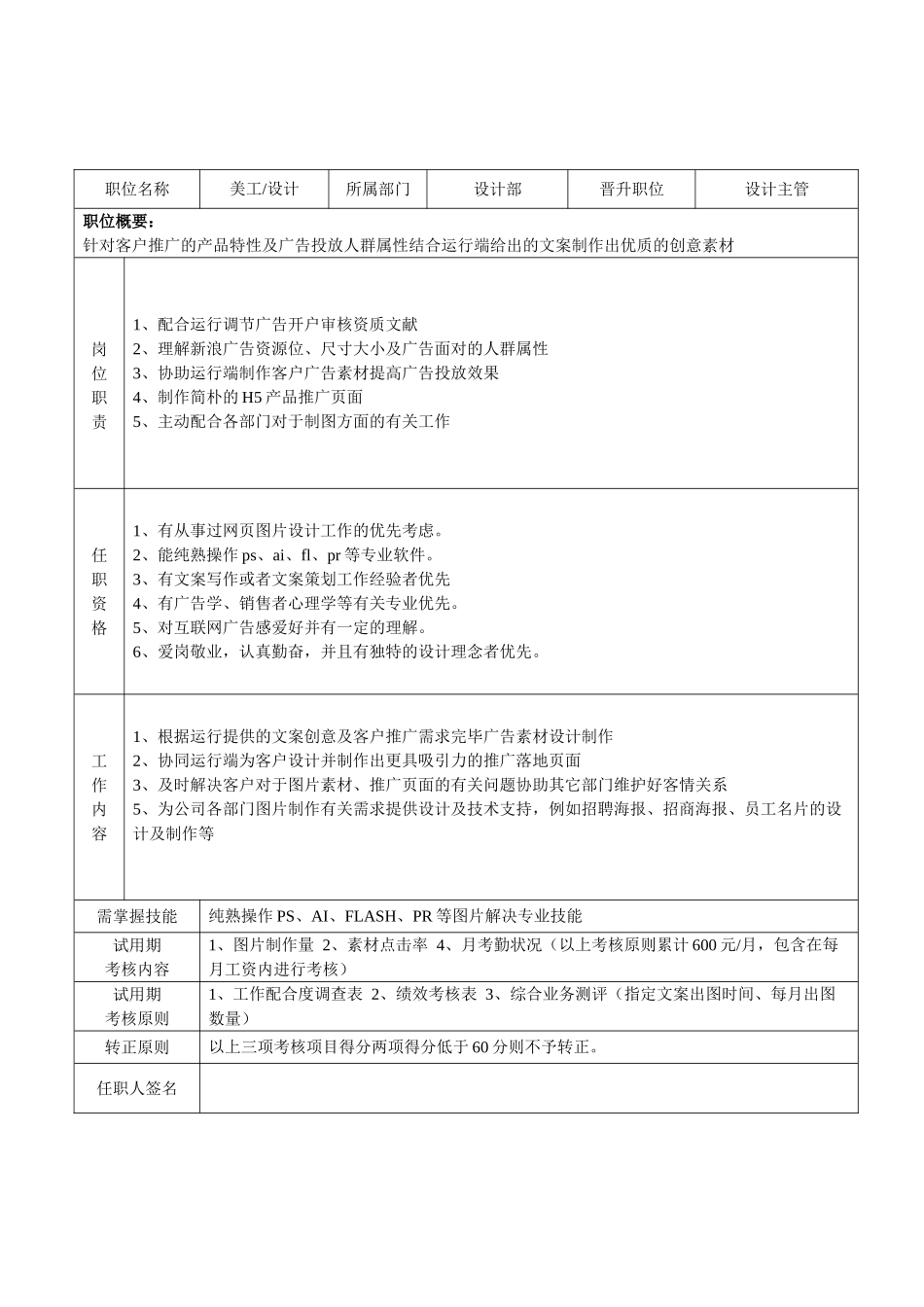 2025年主管晋升职位岗位说明书_第3页