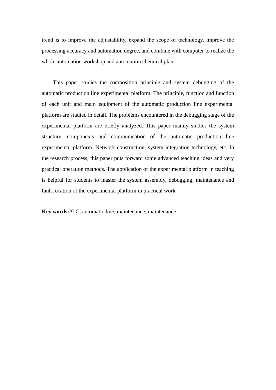 电气自动化专业  基于PLC控制的自动化线体保养与维修_第2页