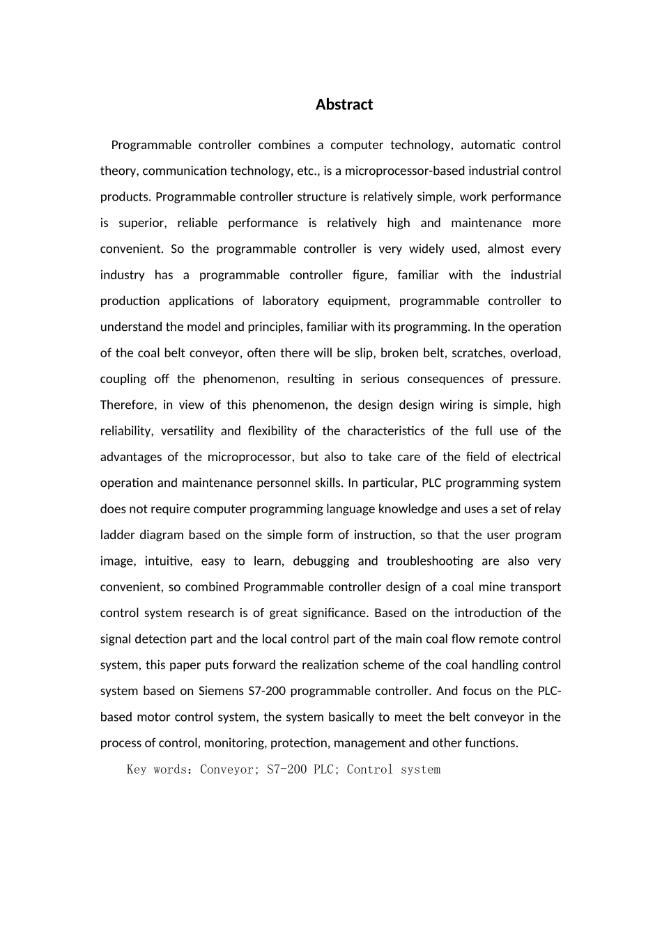 电器自动化-基于PLC煤矿胶带输送机电机控制设计_第2页