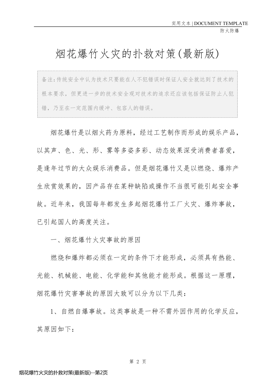 烟花爆竹火灾的扑救对策(最新版)_第2页