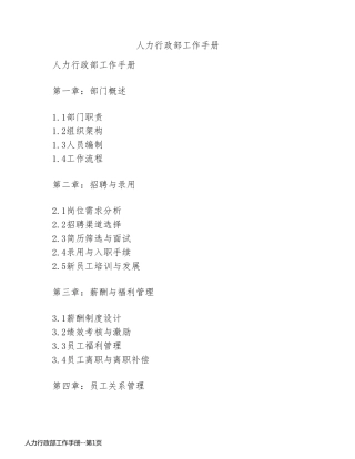 人力行政部工作手册