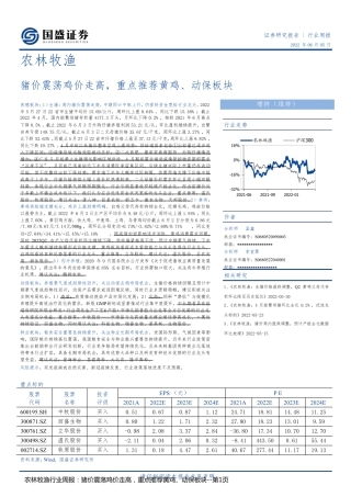 农林牧渔行业周报：猪价震荡鸡价走高，重点推荐黄鸡、动保板块
