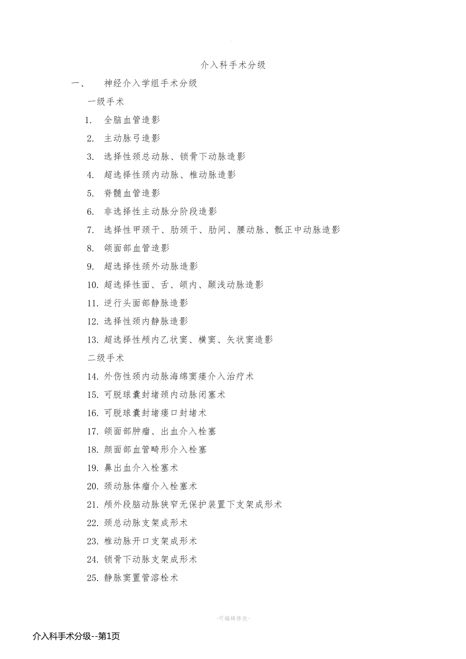 介入科手术分级_第1页