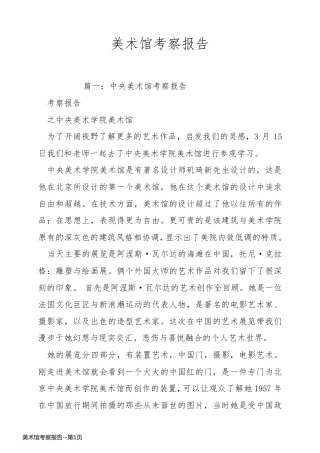 美术馆考察报告