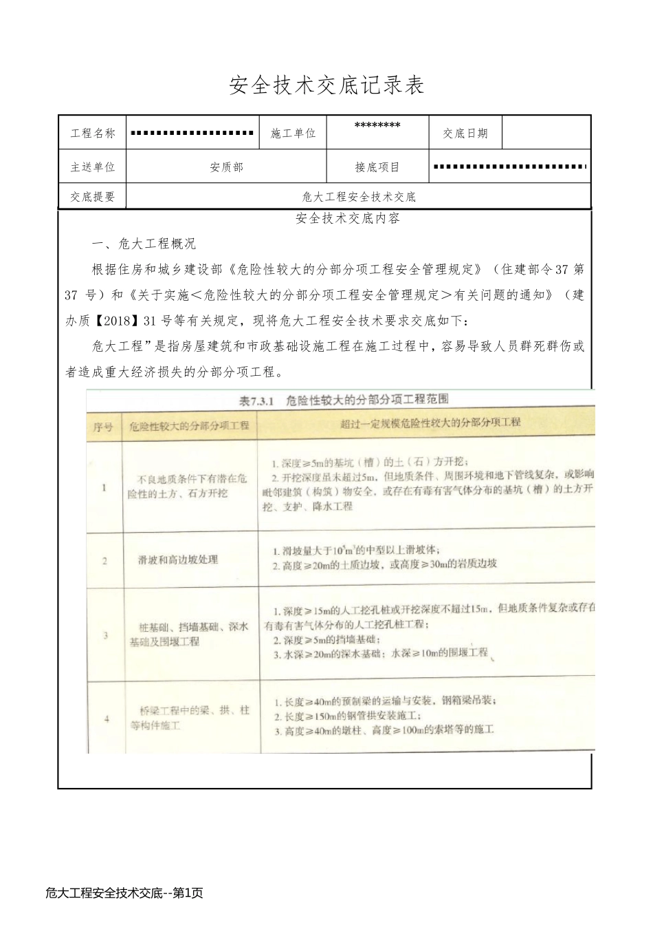 危大工程安全技术交底_第1页