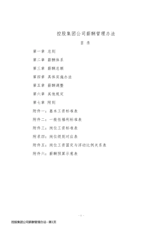 控股集团公司薪酬管理办法