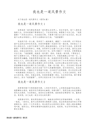 我也是一道风景作文