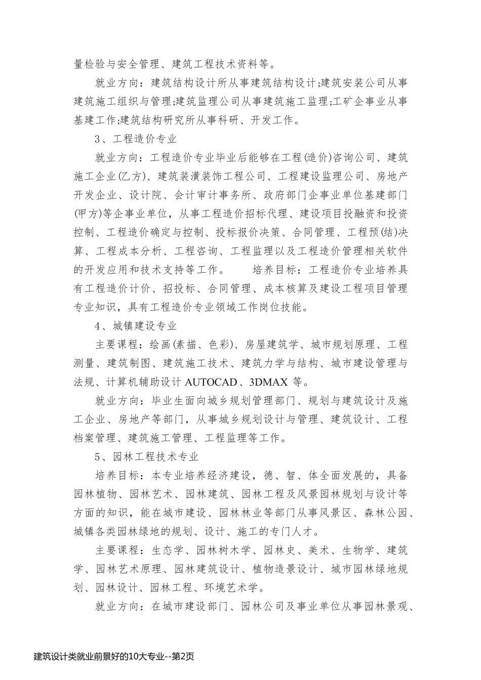 建筑设计类就业前景好的10大专业_第2页