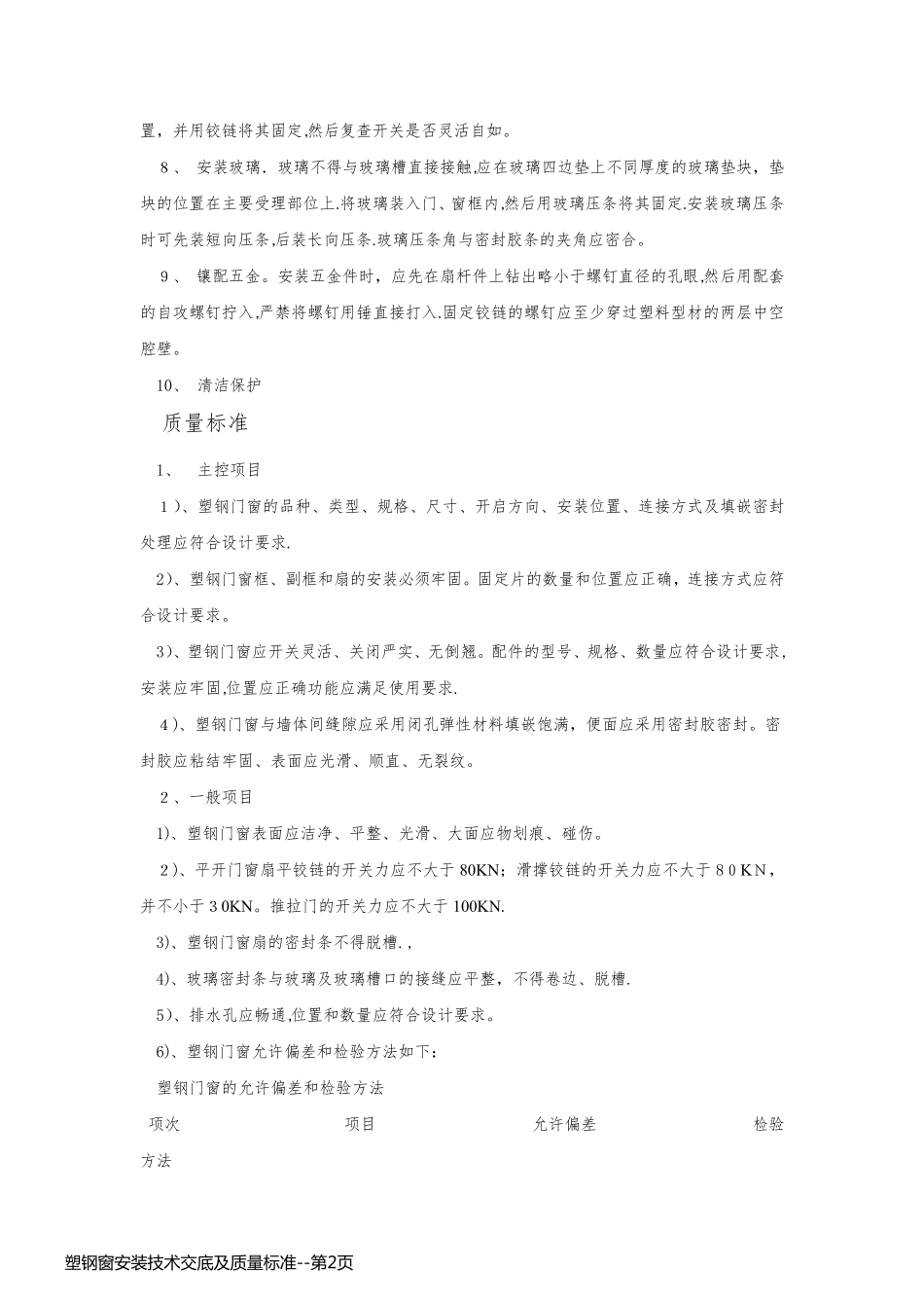 塑钢窗安装技术交底及质量标准_第2页