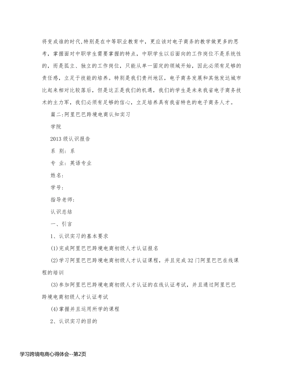 学习跨境电商心得体会_第2页