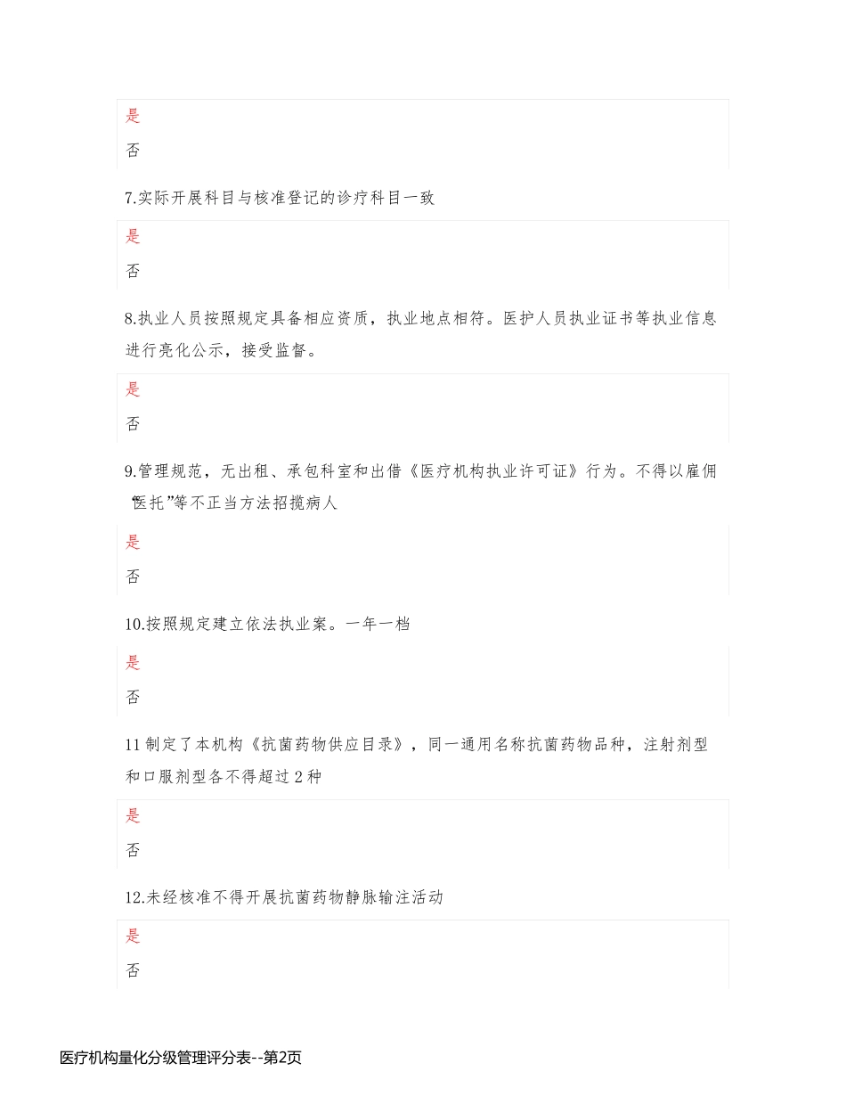 医疗机构量化分级管理评分表_第2页