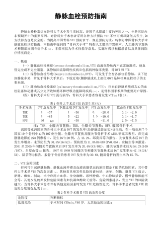 静脉血栓预防指南