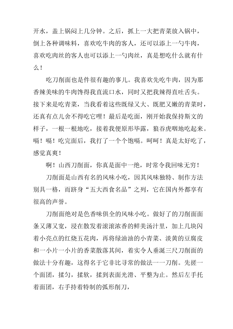 山西刀削面的介绍作文_第3页