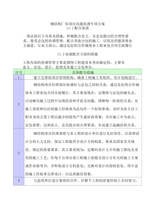 钢结构厂房项目沟通协调专项方案