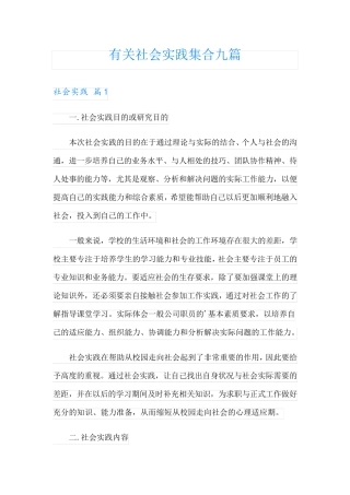 有关社会实践集合九篇