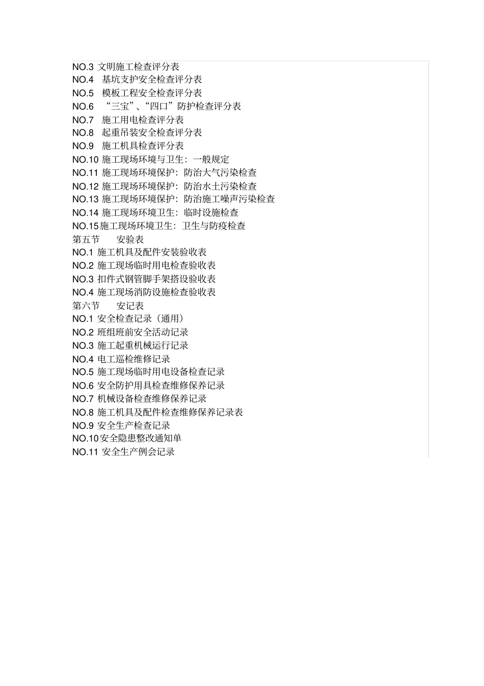 建筑工程安全资料表格全套65张_第2页