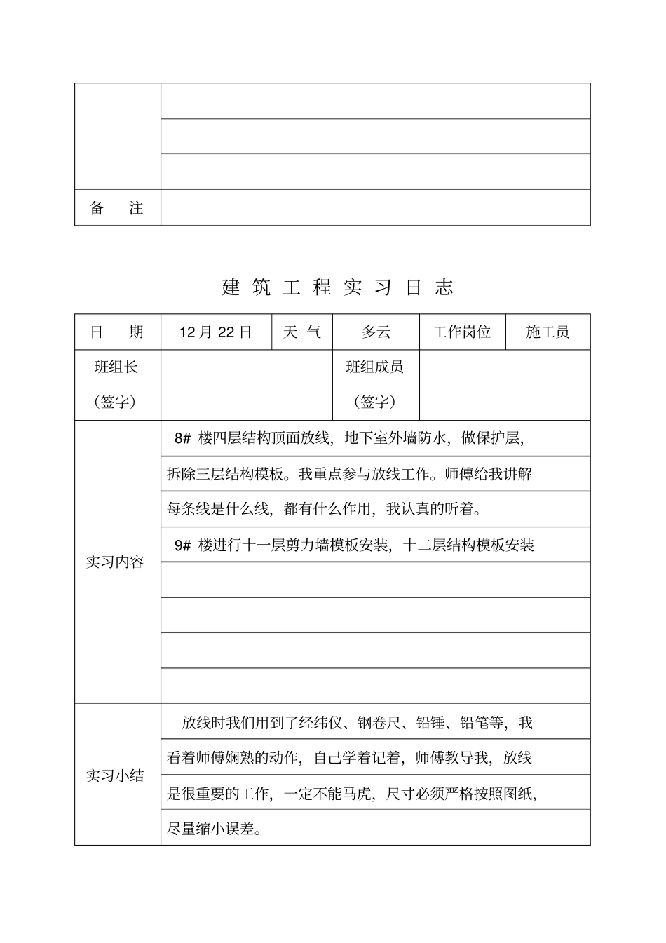 建筑工程实习日志范文_第3页