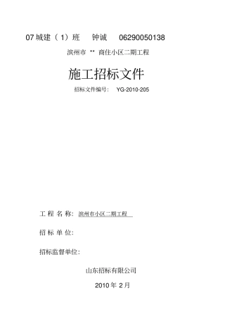 建筑工程招投标文件