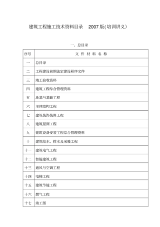 建筑工程施工技术资料讲义