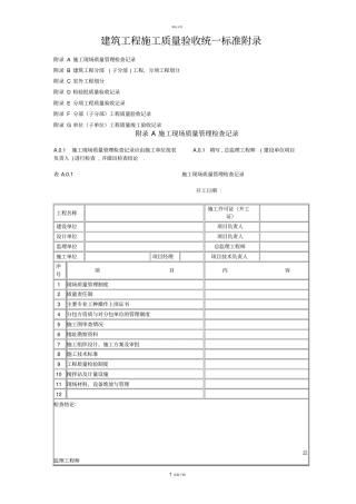 建筑工程施工质量验收统一标准附录