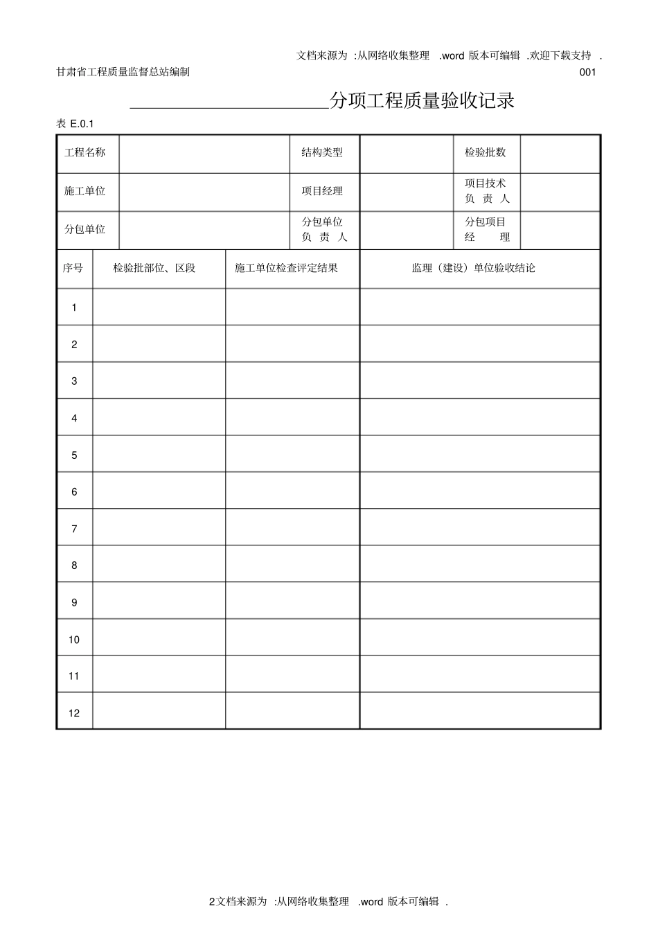 建筑工程施工质量验收表格50_第2页