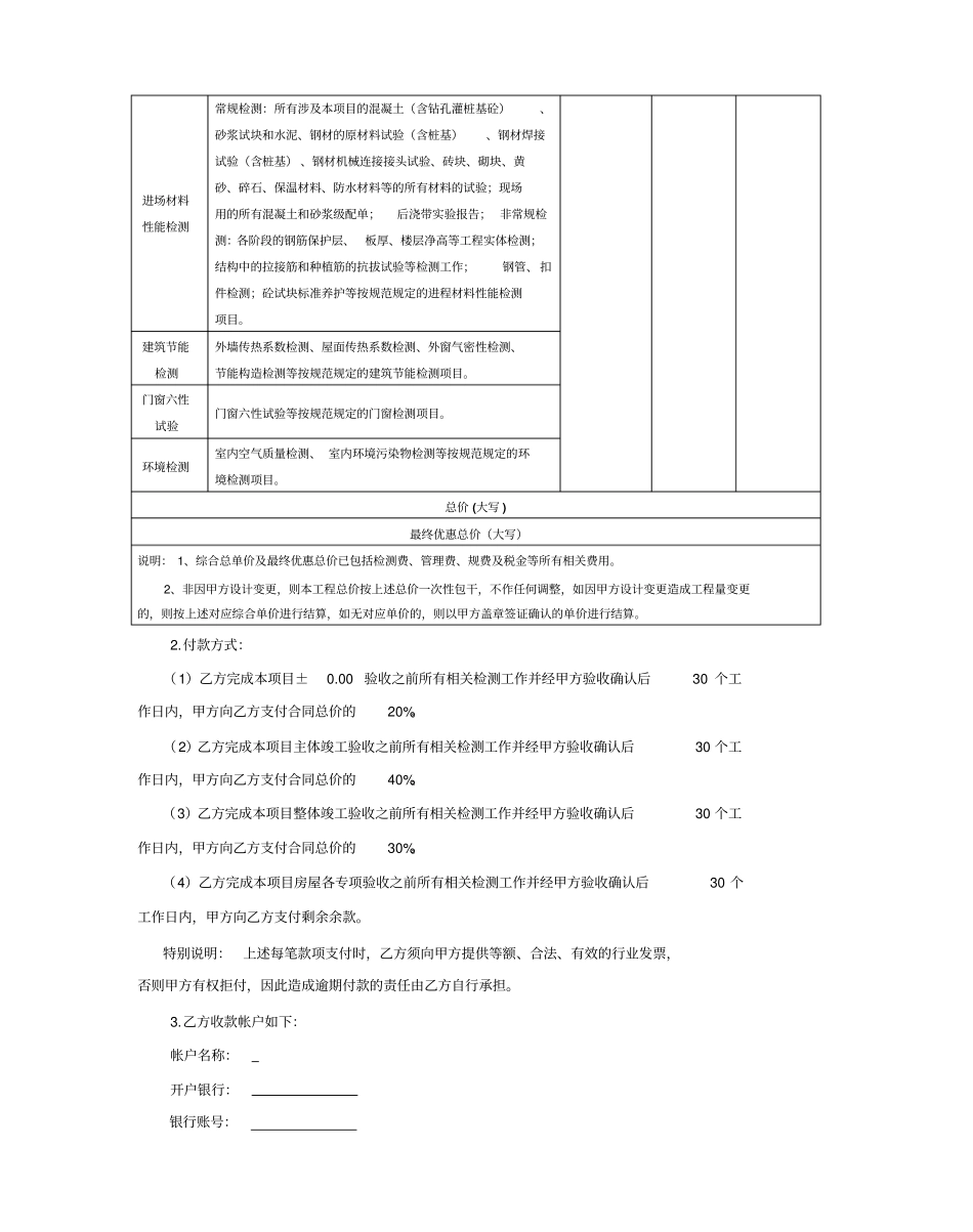 建筑工程材料检测节能检测及环境检测工程承包合同_第3页